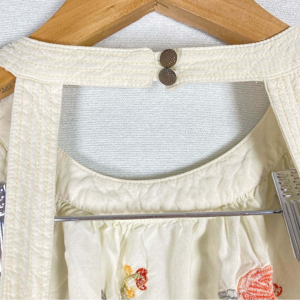 Anthropologie Gatsby Fringe Embroidered Floral Tank Top Size 10 - Picture 10 of 16